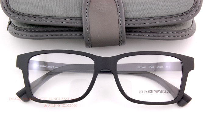 Brand New Emporio Armani Eyeglass Frames 3018 5042 Black Grey For Men Ebay