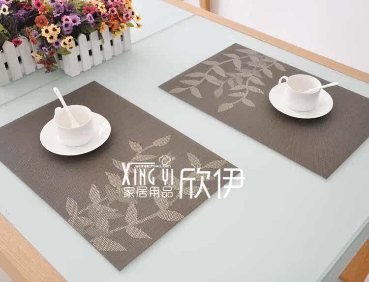 CMWE Xinyi green PVC plant pattern tasteless waterproof and breathable mat | insulating mat | dining table pad | coasters