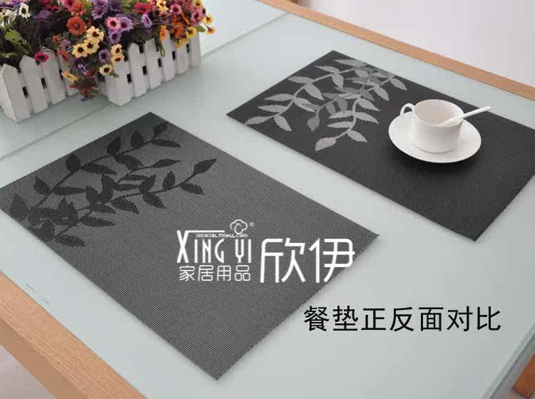 Xinyi green PVC plant pattern tasteless waterproof and breathable mat | insulating mat | dining table pad | coasters