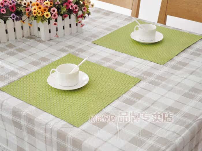 Xinyi green PVC tasteless waterproof and breathable 35*3CM placemat | insulating mat | | dining table pad coasters