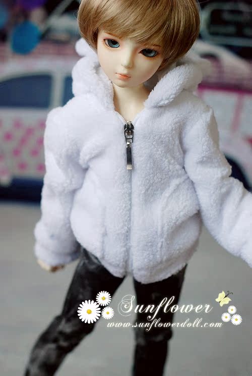 Кукла BJD «Месте» 1/3 1/4 ◇ bjd слой белой шерсти с капюшоном Пальто мило уха животных • Кукла BJD «Месте» 1/3 1/4 ◇ bjd слой белой шерсти с капюшоном Пальто мило уха животных •