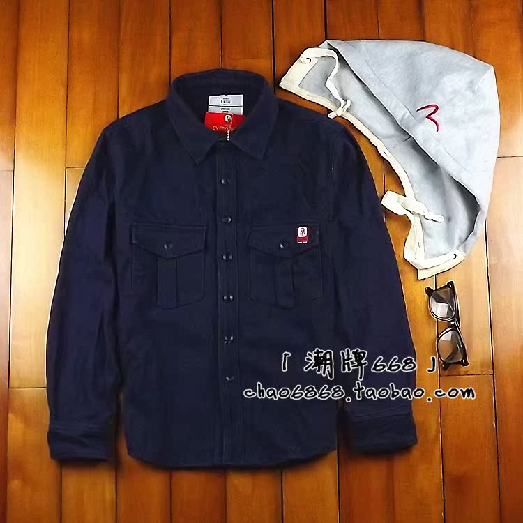 Рубашка мужская Evisu Clot 2013 Осень 2013 Воротник с капюшоном Длинные рукава ( рукава > 57см ) Длинные рукава ( рукава > 57см ) Прямой Воротник с капюшоном Однотонный цвет Хлопок Для отдыха Осень 2013 Молодежь Evisu