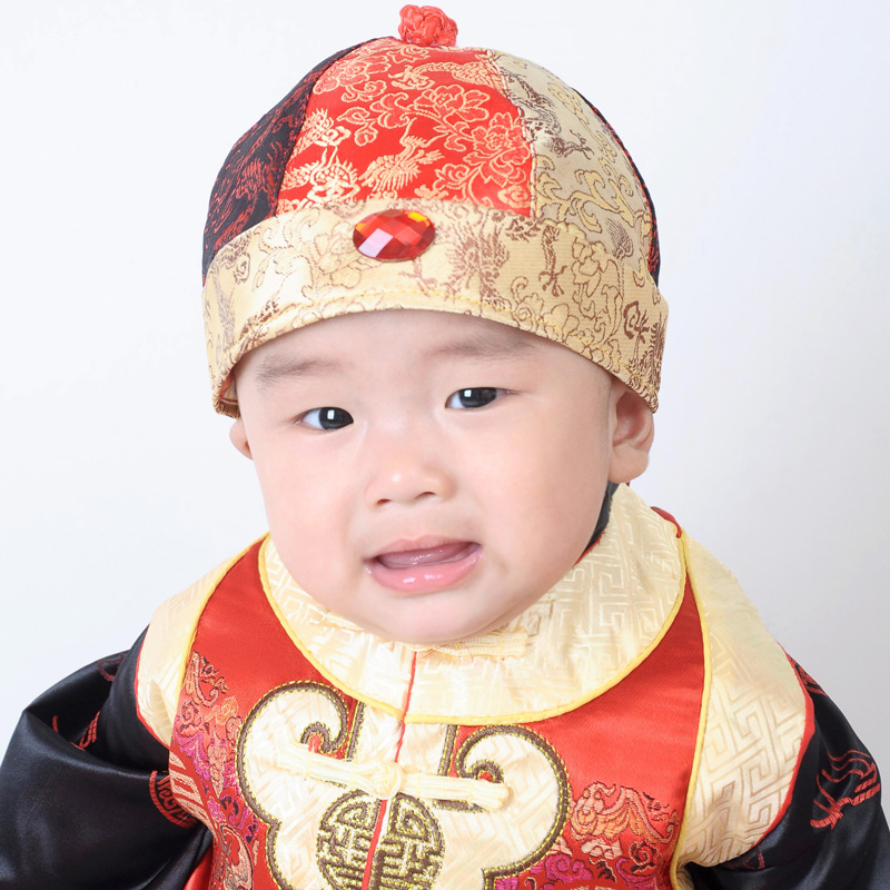 唐人堂宝宝唐装帽子唐装绝配帽子周岁帽儿童唐