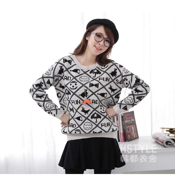 Свитер женский Korean homes have clothes gs1568 2013 Акриловое волокно Длинный рукав Свитер женский Korean homes have clothes gs1568 2013 Акриловое волокно Длинный рукав