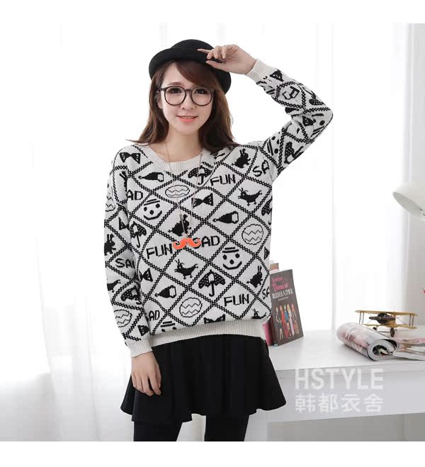 Свитер женский Korean homes have clothes gs1568 2013 Акриловое волокно Длинный рукав Свитер женский Korean homes have clothes gs1568 2013 Акриловое волокно Длинный рукав