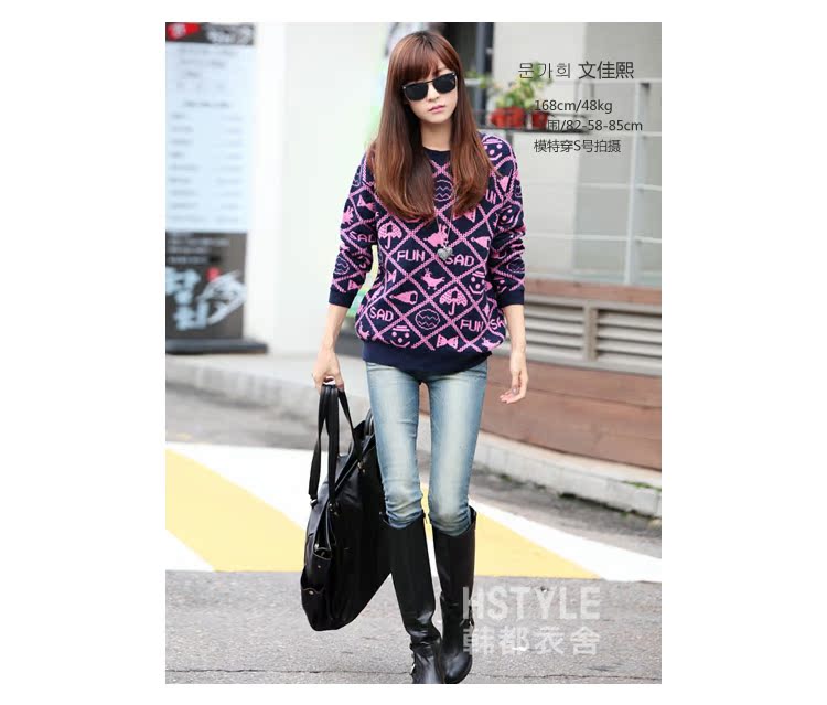 Свитер женский Korean homes have clothes gs1568 2013 Акриловое волокно Длинный рукав Свитер женский Korean homes have clothes gs1568 2013 Акриловое волокно Длинный рукав