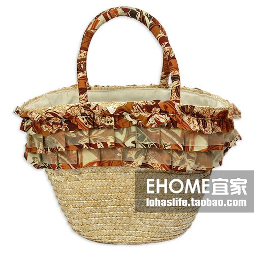 日款伊都锦<em>女包</em> 特价2件包邮 花布花边草编包