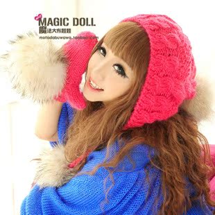 Головной убор Spell dolls 20120919 Вязаные/трикотажные шапки Комбинированное волокно - натуральная шерсть и синтетика Женское Зима Головной убор Spell dolls 20120919 Вязаные/трикотажные шапки Комбинированное волокно - натуральная шерсть и синтетика Женское Зима