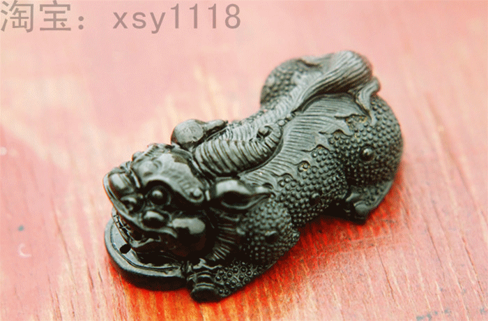 翡翠貔貅吊坠a货顶级雕工墨翠皮休男女款招财未开光