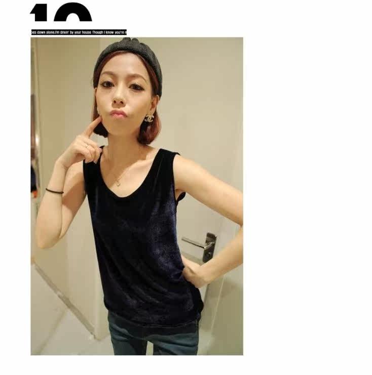 年<em>春季</em>新品 <em>女装</em> 复古奢华 内搭<em>背心</em> 金丝绒<em>背心</em>