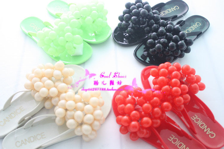 包邮 夏季新款 正品韩国matsa<em>麦莎</em> 葡萄拖鞋 平