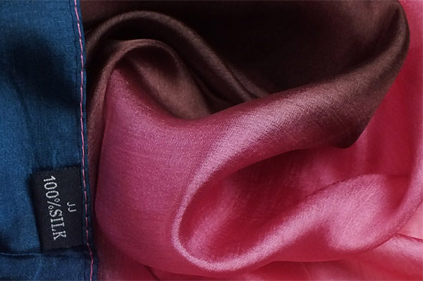 fashion soft blue gradient real silk scarf