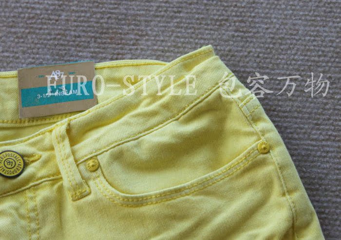 Женские брюки 特aeropostale 小ae扎染染色磨破糖果荧光色毛边卷边牛仔短裤热裤 Шорты, мини-шорты Городской стиль Женские брюки 特aeropostale 小ae扎染染色磨破糖果荧光色毛边卷边牛仔短裤热裤 Шорты, мини-шорты Городской стиль