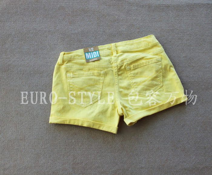 Женские брюки 特aeropostale 小ae扎染染色磨破糖果荧光色毛边卷边牛仔短裤热裤 Шорты, мини-шорты Городской стиль Женские брюки 特aeropostale 小ae扎染染色磨破糖果荧光色毛边卷边牛仔短裤热裤 Шорты, мини-шорты Городской стиль