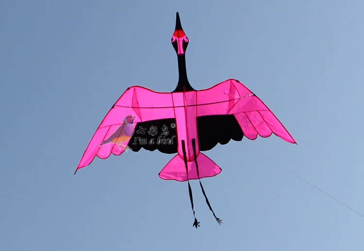 正品潍坊风筝 3米大仙鹤 伞布树脂杆前撑杆 超大微风易飞