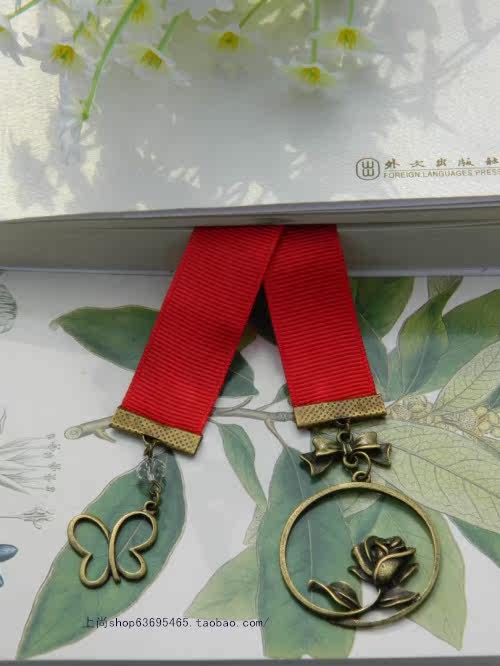 2cm ribbons 15cm creative metal bookmark Valentine's Day Gifts