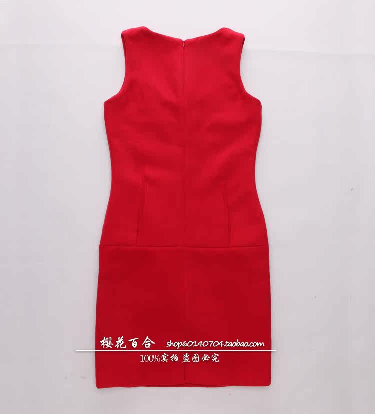 2012女裙新款<em>韩版</em>大码<em>女装</em>修身<em>毛呢连衣裙</em>背