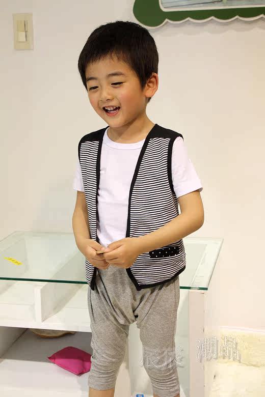 春款夏装新款 儿童个性<em>马甲</em> <em>男童两面穿马夹</em> 宝