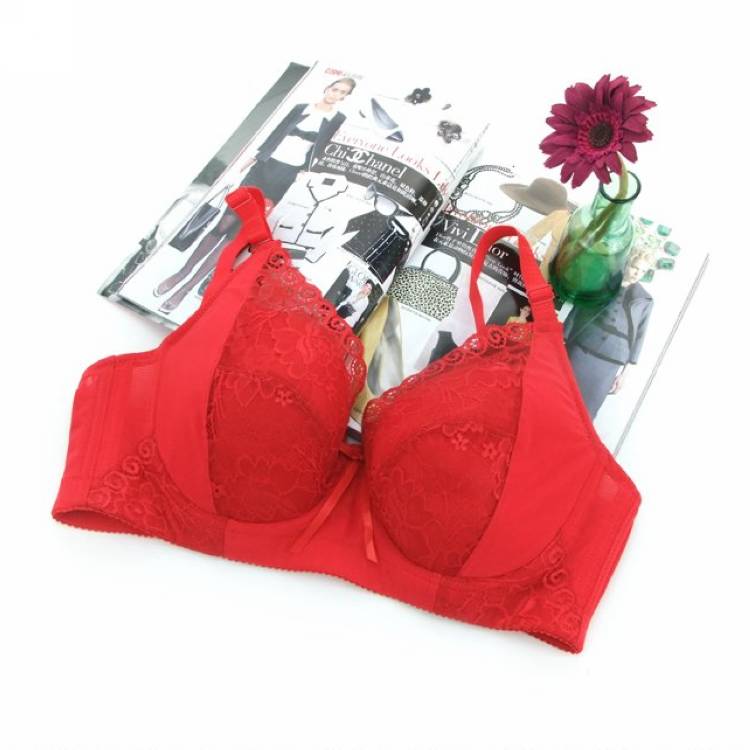 品牌<em>女士</em>内衣<em>夏季</em>薄款大胸DEF聚拢调整型蕾