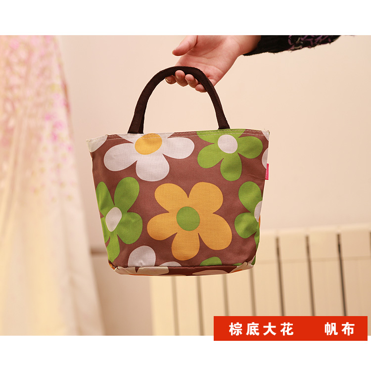 韩版帆布包手提女包饭盒包手拎小包便当包条纹手提包