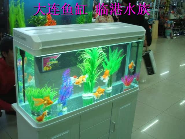 大连鱼缸(带地柜)1米博宇100高清玻璃鱼缸家庭