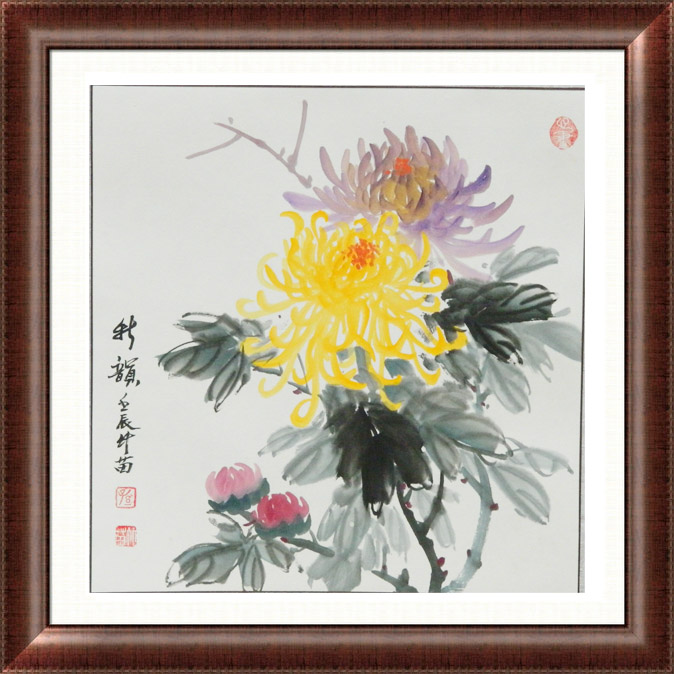 纯手绘 菊花小品系列精品 国画水墨画作品-便宜推