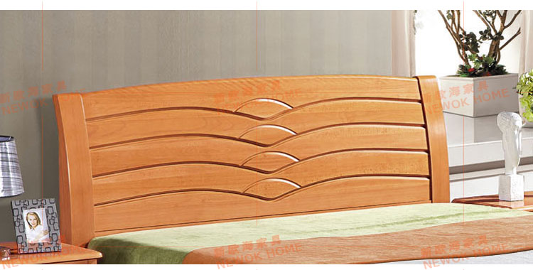 榉木实木床床头实拍图1