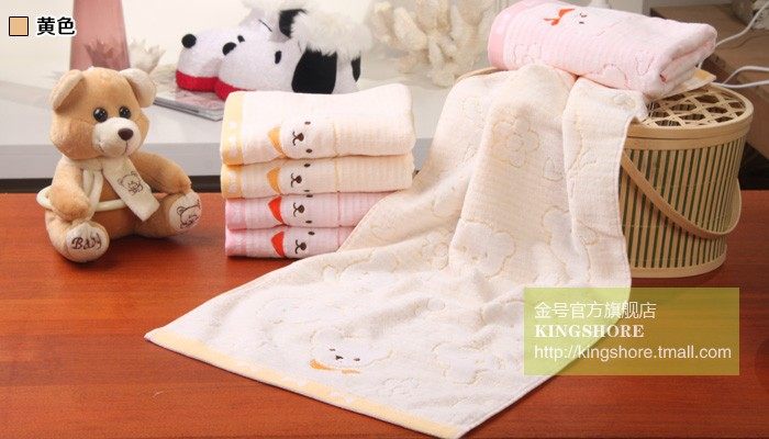 KINGSHORE Gold cotton towel four cartridge cartoon cute bear care skin soft and comfortable new products