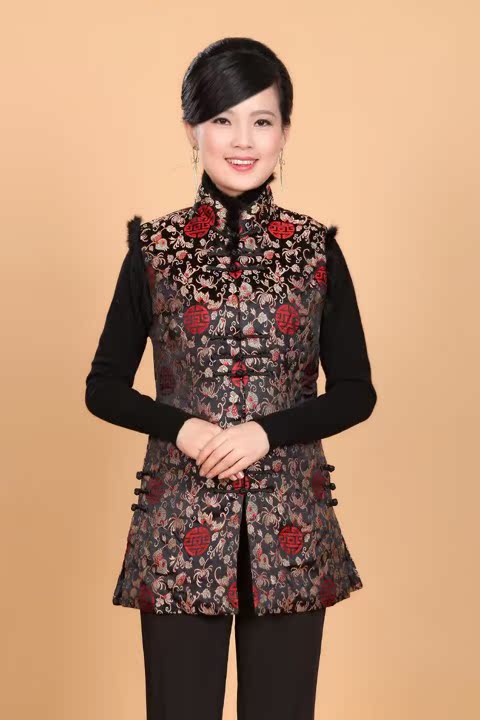 <em>淘宝网女士</em>唐装 <em>马甲</em> 坎肩 秋冬装 大码女装 夹