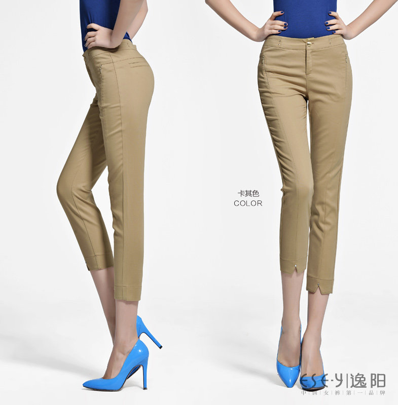<em>逸阳</em>ESEY<em>女裤</em>专场黑色修身<em>八分裤</em>E4C08Z07