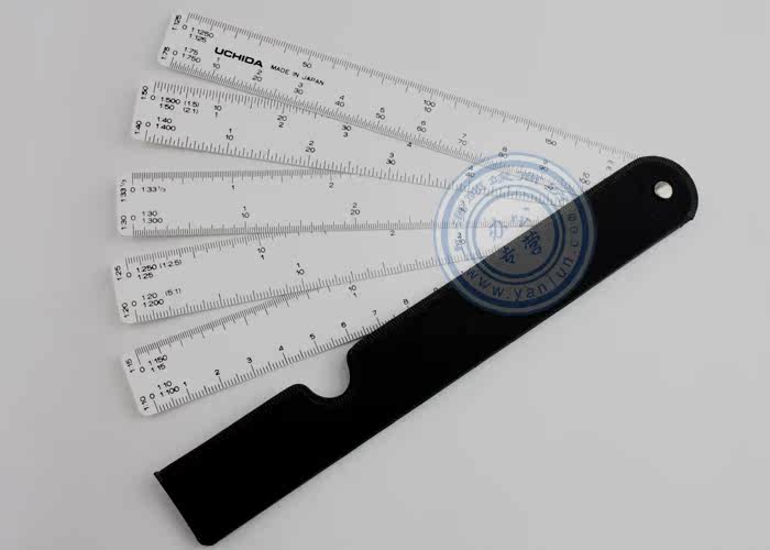 Линейка для черчения 日本原装 内田 uchida 扇形比例尺 设计比例尺 内田扇形尺 品