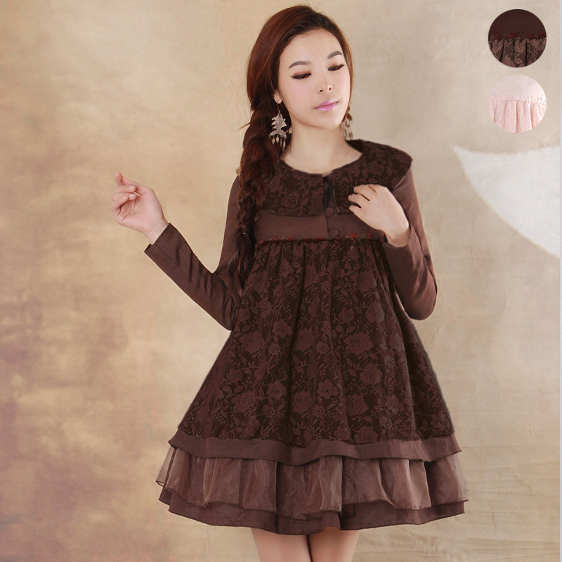 <em>烟花烫</em>WHY<em>2013</em>秋<em>新款女装</em>甜美百搭蕾丝拼接