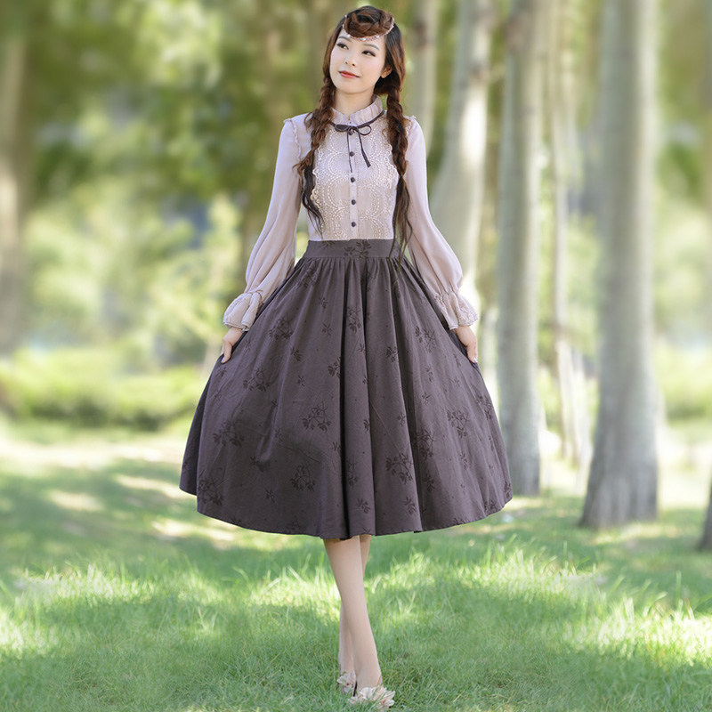 【<em>烟花烫</em>ZG2013秋新款女装气质复古修身宫廷