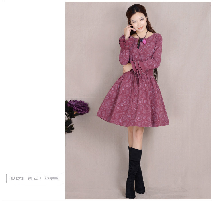 【<em>烟花烫</em>HL2013秋新款女装气质甜美修身印花