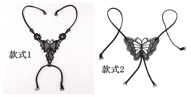 性感带水钻蝴蝶<em>背后交叉肩带</em> 性感挂脖隐形内