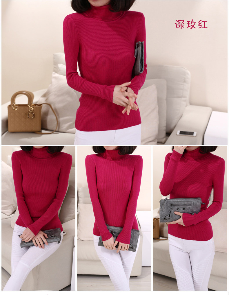 羊毛衫<em>可以水洗吗</em>14秋冬新款高领厚<em>毛衣</em>女修