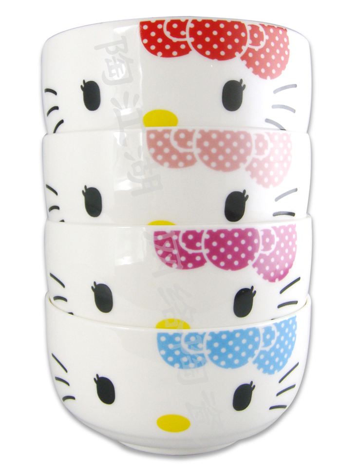 批发采购餐饮用具套装-卡通餐具 儿童餐具 白点