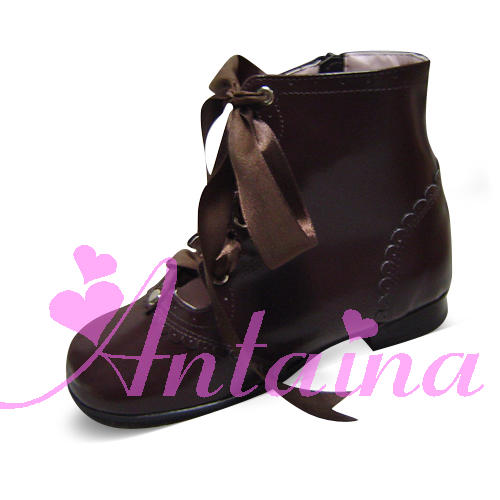 an * tai * na *   LOLITA   COS Retro elegant style silk ribbon Hollow out Single shoes 9973 Square heel waterproof