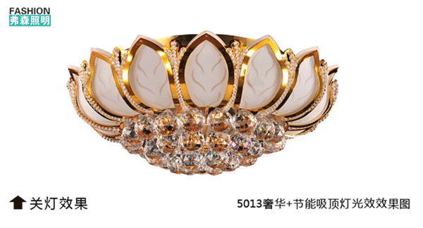 弗森 欧式奢华水晶灯吸顶灯 5013 直径450mm 客厅灯卧室灯 花瓣灯具