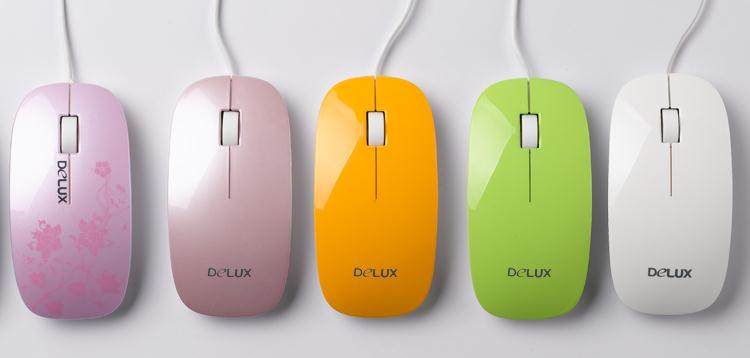 DELUX Delux Desktop Green Pink Limited M111BU Wired Mouse Laptop Mouse