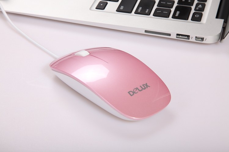 Delux Desktop Green Pink Limited M111BU Wired Mouse Laptop Mouse
