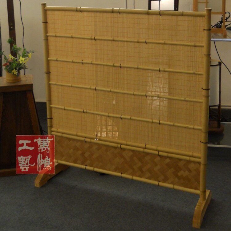 напольная ширма 【座屏】手工和室屏风 日式隔断 双面屏风 高端竹工艺品99123 Wanhong
