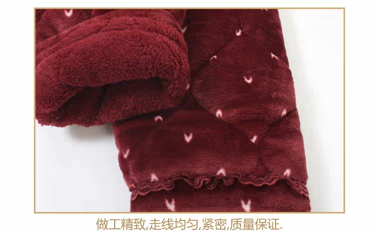 冬季女大码珊瑚绒<em>睡衣</em>中老年妈妈<em>棉睡衣女士</em>加