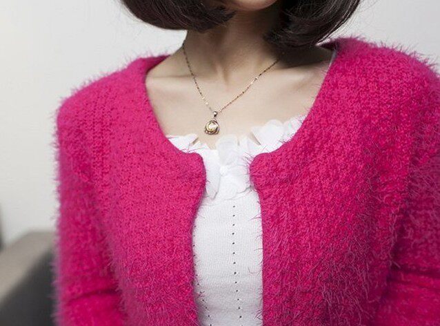 【新款<em>韩国进口</em>毛茸茸毛料<em>毛衣外套</em> 新11-144