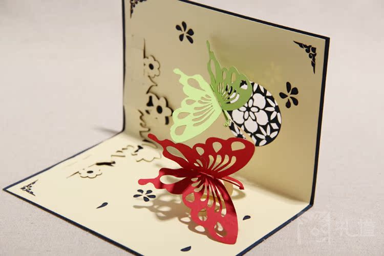 礼道创意 3D立体批发 栅栏上的蝴蝶 生日 新年