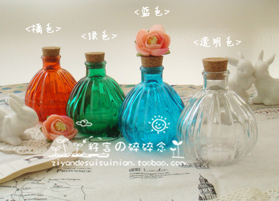 批发采购玻璃工艺品-7色选 zakka南瓜瓶 道具玻