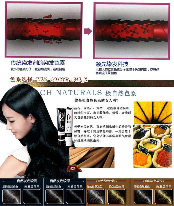 【全网比价】迪彩 东方<em>染</em>护发则<em>自然黑</em>染发膏