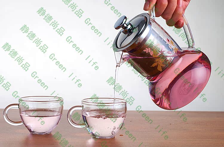 批发采购茶具套装-耐热玻璃花茶壶带过虑 整体