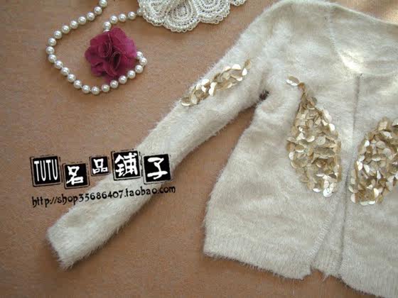 (现货) 2012新款 欧美原单 亮片<em>毛衣闪片</em>毛<em>绒绒</em>