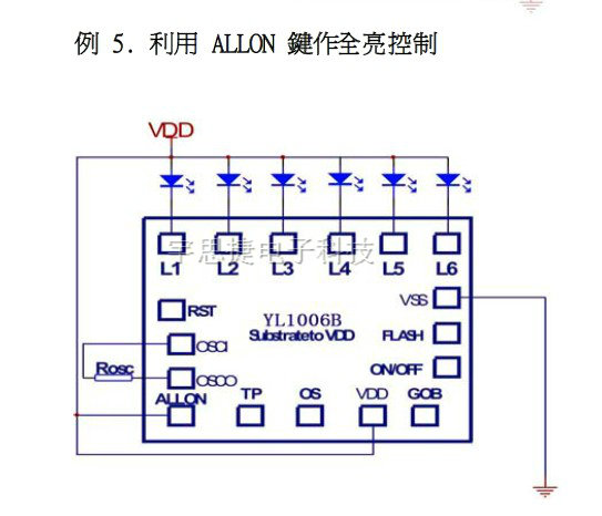 【LED闪灯芯片 6灯可调闪烁频率IC 多功能闪灯
